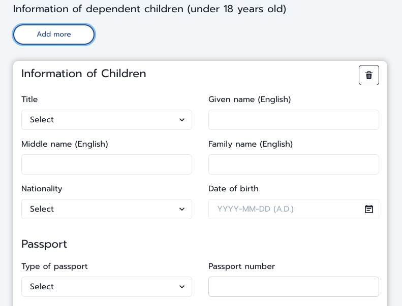 Child information Child information