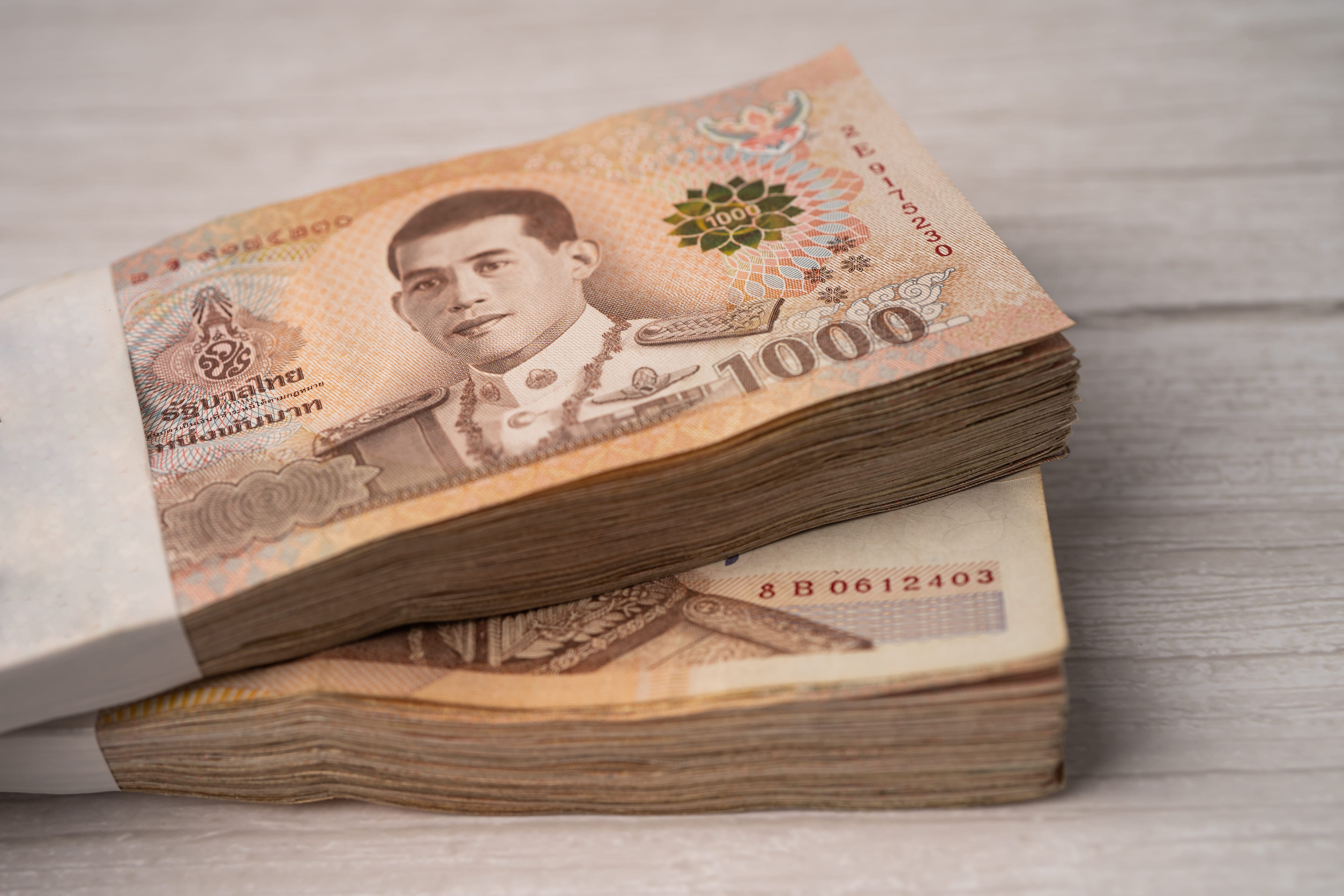 Stack Of Thai Baht