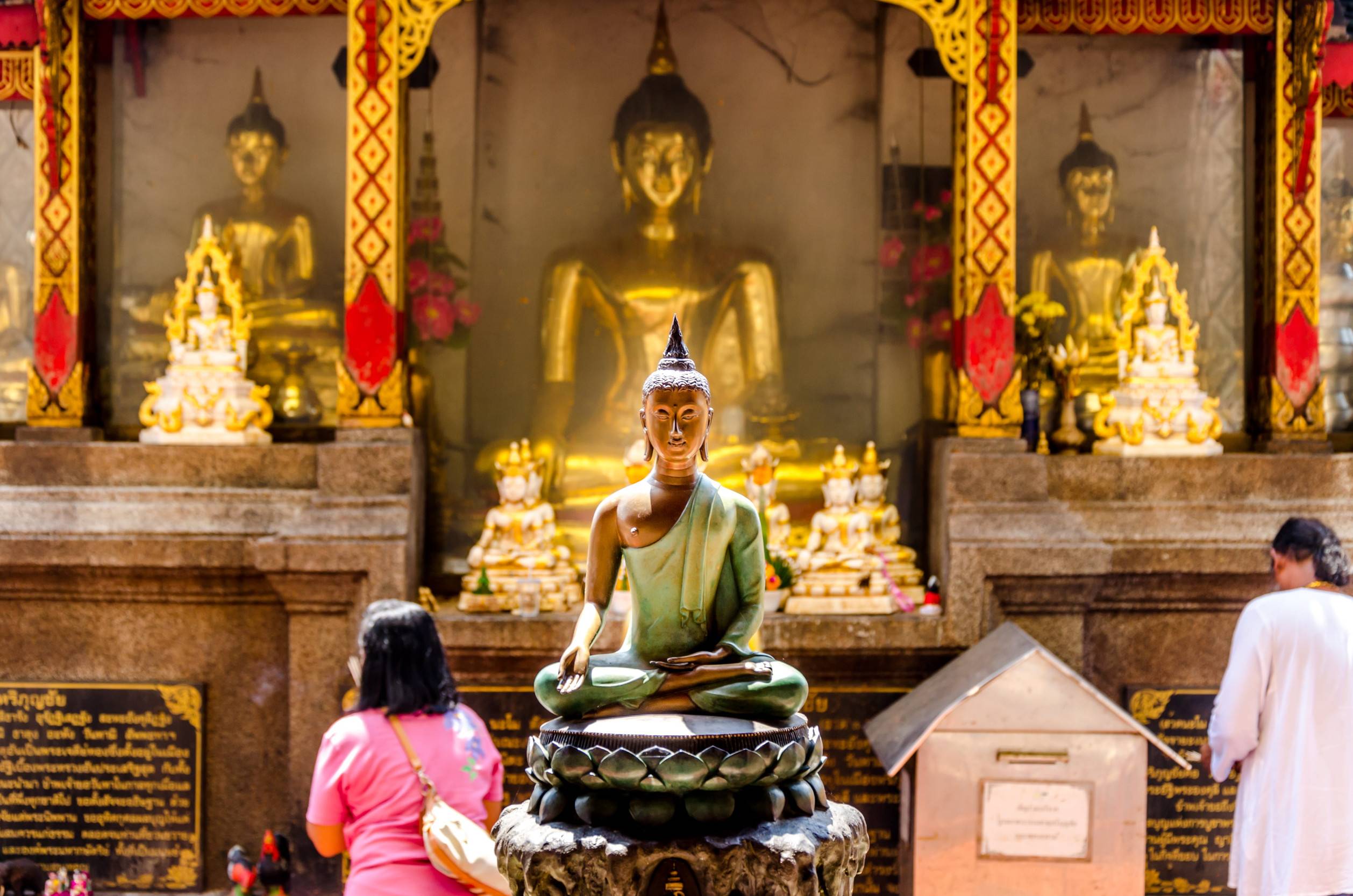 Statues Of Buddha Inside A Temple In Thailand Statues Of Buddha Inside A Temple In Thailand