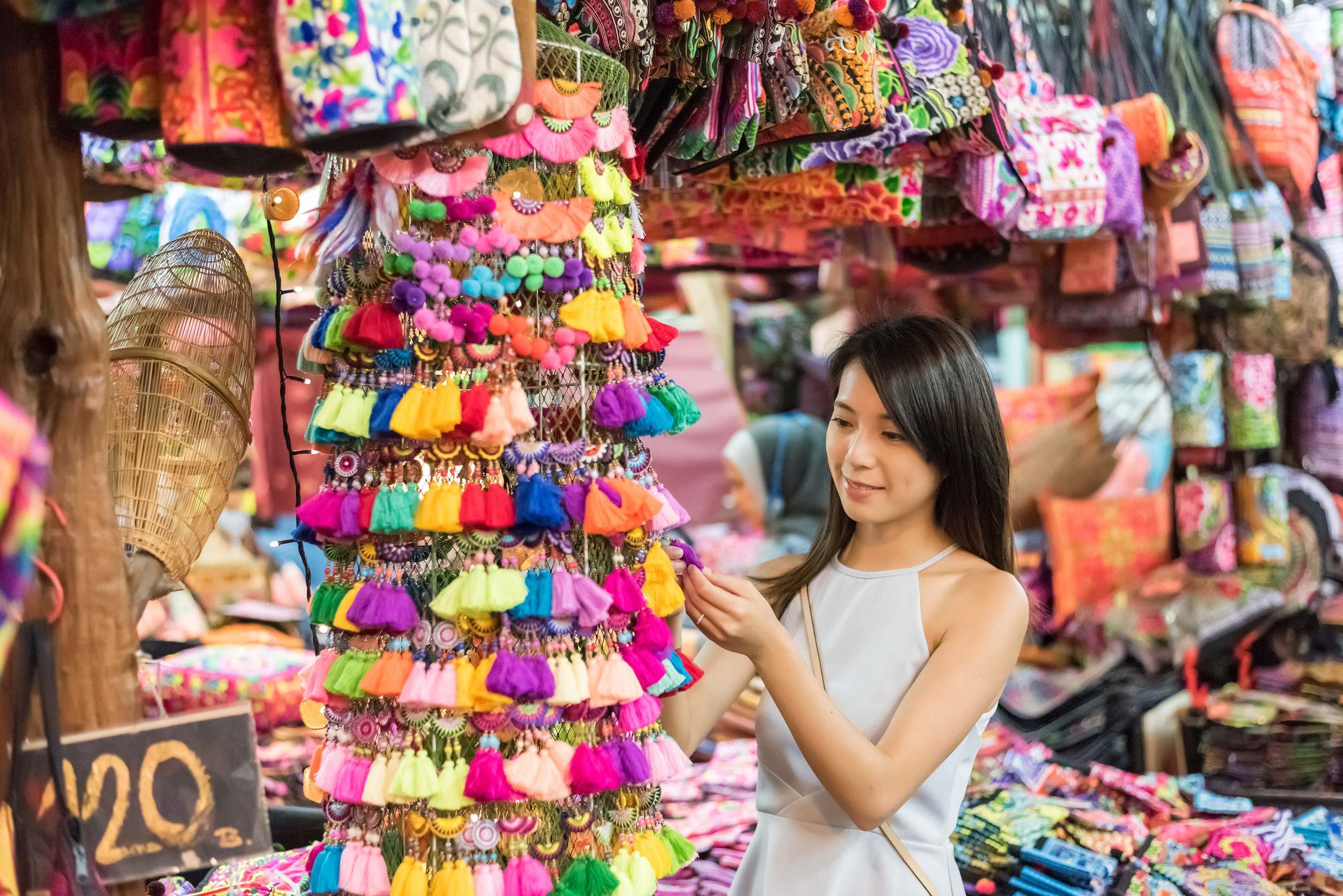 Woman Shopping At Chatuchak Weekend Market Woman Shopping At Chatuchak Weekend Market